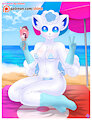 Alolan Vulpix on the beach
