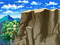 Background environment practice - forest rock wall(Custom brush tip test 13)