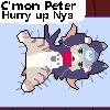 Tsukino Backons Peter From Bed by PeterTheMoogle