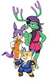 Anthro Armadiode, Floribou and Aspic by JoffRob