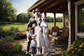 Pitbull Family Portrait by AIcrafter