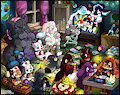 Pile of Plushies Party (by Ookami Kemono)