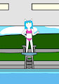 Natasha on the diving board