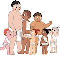Family in clothes aztecs