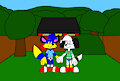 Alex and Nelson in a Backyard
