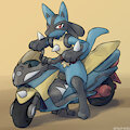 MegaLucario Blue Dash by LlyanaTherasll