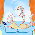 Sunbathing Lemur by ZeebyJeebee
