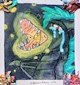 "Luminous" (Mixed Media Fursona Portrait)