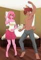 Mattie and Neko's Success (Clothed) by Spazzykoneko