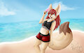 Fennec Fox Girl on Beach