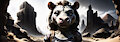 Zebra Woman in Desert City