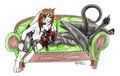 Sleepy Couch Snuggles by JellyMuffins