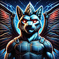 Cybernetic Wolf With Wings
