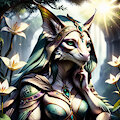 Dragon-Like Woman in Forest