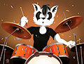 Chris playing the drums