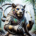 Anthropomorphic Lion in Forest