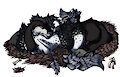 Badger x blackclaw nest cuddling