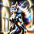 Wolf Warrior In Ancient Ruins by Anonceiada