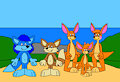 Anthonitecus and Astraligor along with a Kangaroo Family (by ToonlandianFox2002)