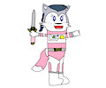 Lupe As Pink 5 Posing With Laser Sword