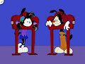Rem & Yakko Trapped in Pillorys (Commission)