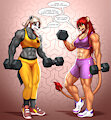 [C] Liz and Skye's Dumbbell Bicep Curling Contest