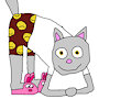 Daniel the Cat in Leo San Juan's Sleepwear is Doing a Jack-O-Pose