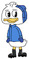 Dewey Duck in his Snow Gear