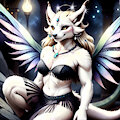 Fantasy Creature With Wings in Enchanted Forest