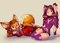Panne and Penny Fox commission by shadowhawx