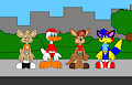 Napoleon Grunt, Huey Duck with alex and Brucie