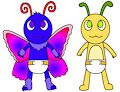 Allie butterfly and Mikey caterpillar by 00aa
