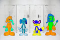 Patch, Mark, Oso and Alex without their clothing