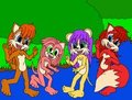 SALLY,AMY,MINA,AND FIONA PLAYING IN THE WATER