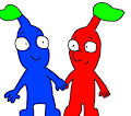 Red Pikmin and Blue Pikmin
