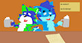 Anthonitecus and Wolfie being drunk on a PUB (for Alessio626)
