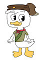 Huey Duck in his Camping Outfit
