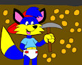 Alex the Fox with a Pickaxe in the Gold Mine