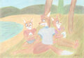 Fox Family Picnic Beach