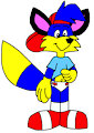 Alex the Fox Showing a Belly Button in Diaper