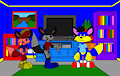 Dexter and Rudi Laughing at Alex the Fox with Black Hair (with Brucie)
