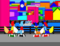 Fox Boys Looked Casey the Canal Boat Under the Rainbow Bridge by CartoonFoxArt2002