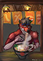 Enjoying Some Ramen by AsherTail