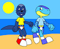 Fico and Dennis Running at the Beach