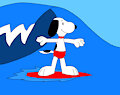 Snoopy the Dog Surfing by CartoonFoxArt2002
