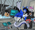 Ana Lounging at the Controls (Spaceport) by justAblank