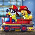 Xander an Pandr playing firemen by Pandr