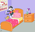 Bed Jumping Kitty -By NazzNikoNanuke-