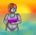 Sunset Swim by thebabbu
