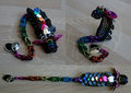 Black and Rainbow Itty Bitty Dragon